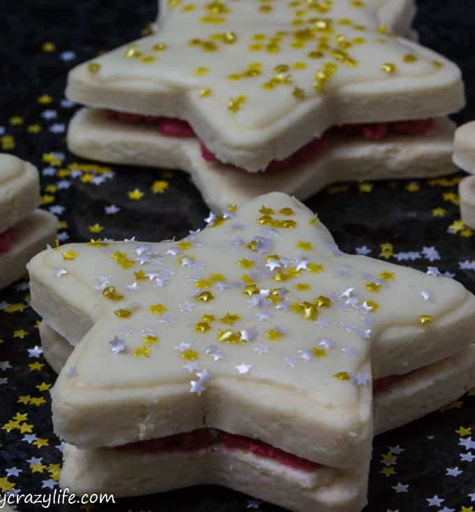Star-Shaped Vegan Sandwich Cookies with Glitter Stars #Choctoberfest 2018