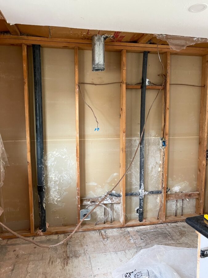 kitchen renovations exposed electrical and pipes